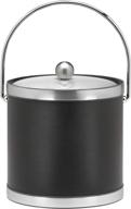 🍾 stylish kraftware sophisticates brushed chrome ice bucket with bale handle and metal cover, black - 3 quart: the perfect addition to your entertaining ensemble логотип