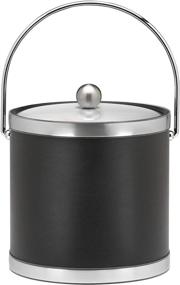 img 1 attached to 🍾 Stylish Kraftware Sophisticates Brushed Chrome Ice Bucket with Bale Handle and Metal Cover, Black - 3 Quart: The Perfect Addition to Your Entertaining Ensemble