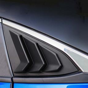 img 1 attached to Черные матовые заслонки для боковых задних окон в стиле гоночного автомобиля с вентиляционными жалюзи для Honda 10-го поколения Civic Sedan 2016 2017 2018 2019 2020 2021 (не подходит для хэтчбека)
