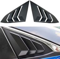matte black racing style rear side window louvers air vent scoop shades cover blinds car exterior accessories compatible for honda 10th gen civic sedan 2016 2017 2018 2019 2020 2021(not for hatchback) logo