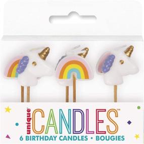 img 1 attached to 🦄 6 Ct. Pick Candles for Unicorn and Rainbow Themed Birthday Party