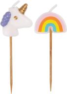 🦄 6 ct. pick candles for unicorn and rainbow themed birthday party logo