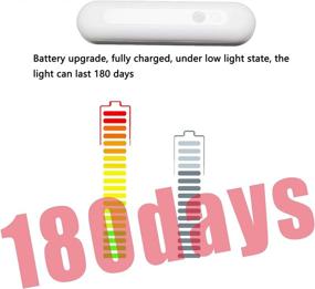 img 3 attached to 🔋 Rechargeable Battery Operated Motion Sensor Closet Light - 36 LED Under Cabinet Night Light Bar with Dimming, Wireless & Magnetic Cupboard Motion for Bedroom Wardrobe - High Brightness