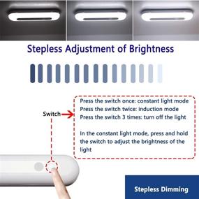 img 1 attached to 🔋 Rechargeable Battery Operated Motion Sensor Closet Light - 36 LED Under Cabinet Night Light Bar with Dimming, Wireless & Magnetic Cupboard Motion for Bedroom Wardrobe - High Brightness