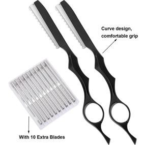 img 1 attached to 💇 12-Piece Hair Styling Thinning Razor Set, Including 2 Hair Styling Razors for Cutting and Texturizing, With 10 Replacement Blades and Comb Blades, Ideal for Christmas and Valentine's Day Gifts