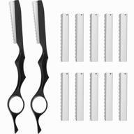 💇 12-piece hair styling thinning razor set, including 2 hair styling razors for cutting and texturizing, with 10 replacement blades and comb blades, ideal for christmas and valentine's day gifts logo