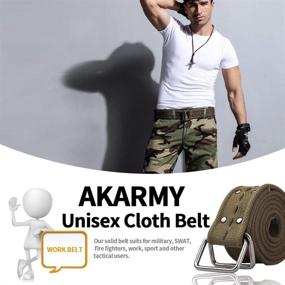 img 2 attached to 👖 Cotton Casual Military Army Men's Accessories: AKARMY Belts for Fashion and Function