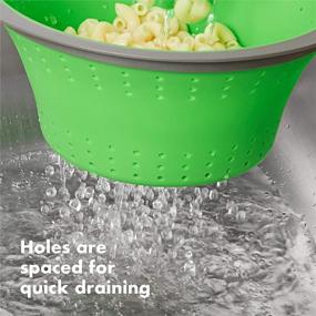 img 2 attached to 🍃 Silicone Collapsible Strainer, 2 Quart - OXO Good Grips (Green)