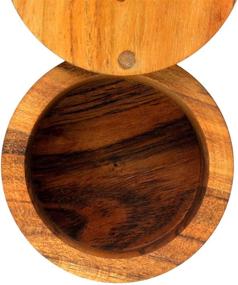 img 2 attached to 🧂 Kaizen Casa Acacia Wood Salt and Spice Box with Swivel Cover - Ideal for Conveniently Storing Table Salt, Gourmet Salts, Herbs, and Favorite Seasonings on Your Countertop