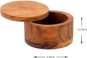 img 3 attached to 🧂 Kaizen Casa Acacia Wood Salt and Spice Box with Swivel Cover - Ideal for Conveniently Storing Table Salt, Gourmet Salts, Herbs, and Favorite Seasonings on Your Countertop
