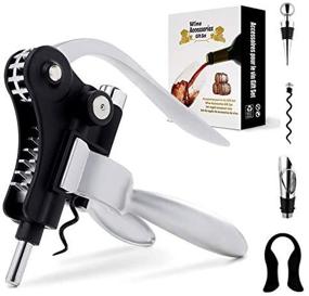 img 1 attached to 🍷 Wine Bottle Opener Corkscrew Set with Foil Cutter and Wine Stopper - 2020 Upgraded, Durable Screwpull Included