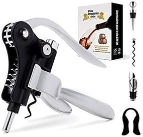 img 3 attached to 🍷 Wine Bottle Opener Corkscrew Set with Foil Cutter and Wine Stopper - 2020 Upgraded, Durable Screwpull Included