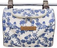 💼 versatile blue floral hanging travel toiletry bag for women - convenient features & durable ripstop fabric logo