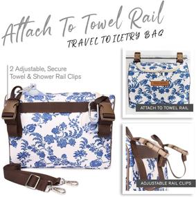 img 3 attached to 💼 Versatile Blue Floral Hanging Travel Toiletry Bag for Women - Convenient Features & Durable Ripstop Fabric