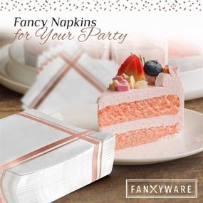 img 1 attached to 🍸 Premium Fanxyware Stripe Cocktail Napkins: Luxuriously Soft 3 Ply Napkins for Elegant Entertaining