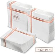 🍸 premium fanxyware stripe cocktail napkins: luxuriously soft 3 ply napkins for elegant entertaining logo