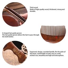 img 1 attached to 🌿 Sandalwood Wooden Comb: Natural Hair Care with Anti-Static Properties