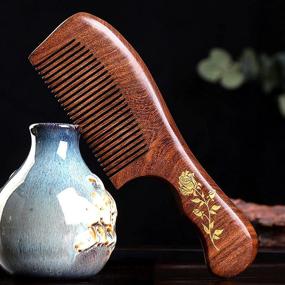 img 2 attached to 🌿 Sandalwood Wooden Comb: Natural Hair Care with Anti-Static Properties