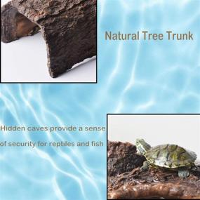 img 1 attached to 🌳 Enhance Your Aquarium with Linifar Hollow Tree Trunk - Resin Log Decoration for Betta Fish Tank, Cichlid, Turtle, Reptile and More!
