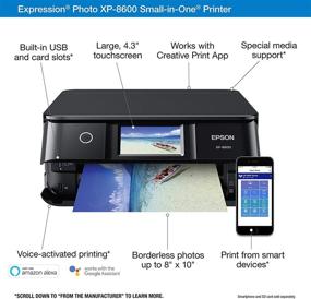img 2 attached to Epson Expression Photo XP-8600: Wireless Color Photo Printer with Scanner and Copier - Black, Small