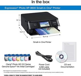img 1 attached to Epson Expression Photo XP-8600: Wireless Color Photo Printer with Scanner and Copier - Black, Small