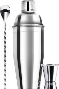 img 5 attached to 🍸 Nuvantee Cocktail Shaker Set: Premium Stainless Steel Martini & Drink Mixer with Built-in Strainer, Measuring Jigger, and Bartending Kit