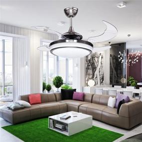 img 1 attached to Modern Retractable 48 Inch Fandelier Ceiling Fan Light: Remote Control, Silent Motor, Dimmable and Chandelier Design