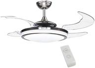 modern retractable 48 inch fandelier ceiling fan light: remote control, silent motor, dimmable and chandelier design логотип