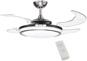 img 2 attached to Modern Retractable 48 Inch Fandelier Ceiling Fan Light: Remote Control, Silent Motor, Dimmable and Chandelier Design