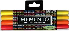 img 1 attached to Tsukineko 4-Pack Dual-Ended Fade-Resistant And Water-Based Memento Markers