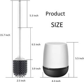 img 1 attached to 🚽 Silicone Toilet Brush with Holder - Bathroom Toilet Cleaner Brush for Quick Drying, Non-Slip Long Handle, Floor Standing Holder & Wall Mounted (Drill-Free)