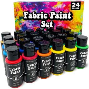 img 4 attached to Vibrant 24-Piece Fabric Paint Set: Perfect for Clothes, Upholstery, Shoes, Sneakers, Denim - Long-Lasting Medium Textile Paints