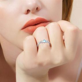 img 2 attached to 🌙 CUOKA MIRACLE Moon Ring: Stunning S925 Sterling Silver Crescent Moon and Star Open Ring with Synthetic Opal - Perfect Adjustable Gift for Women