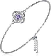 925 sterling silver hypoallergenic bracelets for women - nm ninamiss never be apart, featuring 5a cubic zirconia, gift box, and adjustable length of 7+2 inches logo