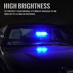 img 2 attached to Xprite Blue LED High Intensity Emergency Hazard Warning Strobe Lights W/Suction Cups For Police Volunteer Firefighter Law Enforcement Vehicles Truck Interior Roof Windshield Dash Deck Flash Light