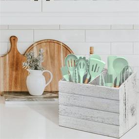 img 1 attached to Kitchen Countertop Farmhouse Organizer Flatware