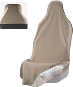 img 4 attached to Водонепроницаемый защитный чехол для сидений SeatShield EliteSport (бежевый) - премиум отделка, нескользящее съемное покрытие для автосидений - без запаха, защищает кожу или ткань от пота, еды, животных - патент США