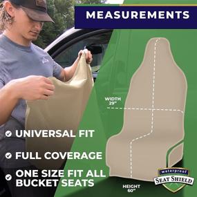 img 1 attached to Waterproof SeatShield EliteSport Seat Protector (Tan) - Premium Non-Slip Removable Car Seat Cover - Odor-Proof, Guards Leather or Fabric from Sweat, Food, Pets - USA Patented