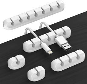 img 4 attached to 🔌 Clean and Organize Wires with the Wire Organizer and Cable Clips for Effective Cord Management