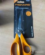 img 1 attached to Fiskars 01-004761J Softgrip Scissors - 8 Inch Straight Stainless Steel Blades: A Cutting Essential review by Gelin Battle