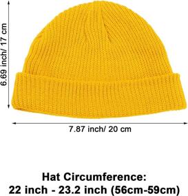 img 3 attached to Stay Warm in Style: SATINIOR 3-Piece Winter 🧣 Trawler Beanie Watch Hat Set in Black, Yellow, and Grey