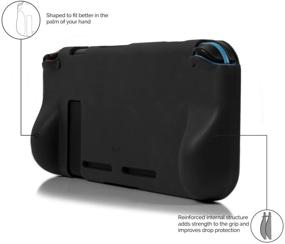 img 3 attached to 🎮 Orzly Grip Case for Nintendo Switch: Comfortably Enhance Your Handheld Gamepad Experience with Protective Back Cover and Padded Hand Grips - Black