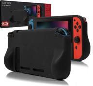 🎮 orzly grip case for nintendo switch: comfortably enhance your handheld gamepad experience with protective back cover and padded hand grips - black logo