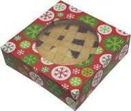 🎁 christmas pie box gift boxes: festive doughnut bakery & pastry box for holiday gifts and party favors - set of 12 (9 inch, snowflake) logo
