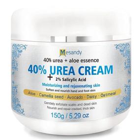 img 4 attached to 👣 Urea Cream 40% for Feet - Maximum Strength with 2% Salicylic Acid - Callus Remover, Exfoliation, Hand & Foot Cream - 5.29 Oz for Dry, Cracked Skin - Intensively Moisturizes, Softens, and Repairs