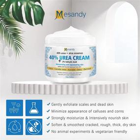 img 2 attached to 👣 Urea Cream 40% for Feet - Maximum Strength with 2% Salicylic Acid - Callus Remover, Exfoliation, Hand & Foot Cream - 5.29 Oz for Dry, Cracked Skin - Intensively Moisturizes, Softens, and Repairs