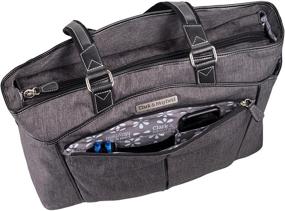 img 2 attached to 👜 Stylish and Spacious Clark & Mayfield Reed Laptop Handbag 17.3" - Slate: Perfect for Work or Travel!