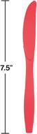 🍴 red disposable plastic knives - pack of 24, 7.5 inch, premium quality logo