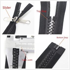 img 2 attached to 🔒 High Quality Meillia Zipper 126 Inch - Black, 10# Seperating Plastic Zipper with Double Silver Pulls - Perfect for Sewing Sleeping Bags, Boat Canvas Cover, and Tents - Large Long Vislon Zipper (126" 320cm)