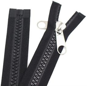 img 3 attached to 🔒 High Quality Meillia Zipper 126 Inch - Black, 10# Seperating Plastic Zipper with Double Silver Pulls - Perfect for Sewing Sleeping Bags, Boat Canvas Cover, and Tents - Large Long Vislon Zipper (126" 320cm)